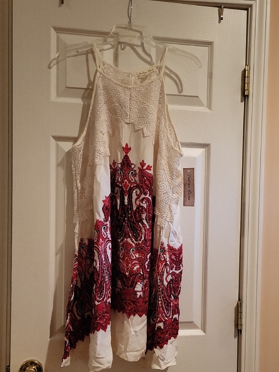 indigo Rose Dresses & Skirts - Indigo Rose Embroidery Lace Dress with Paisley Print Dress